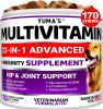 Dog Multivitamin Chewable with Glucosamine Dog Vitamins and Supplements 170 Treats Senior & Puppy Multivitamin for Dogs Hip & Joint Support Immune Hea
