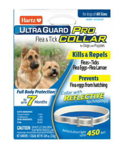 Hartz UltraGuard Pro Reflective Flea & Tick Collar for Dogs and Puppies, 7 Months Protection, 1ct