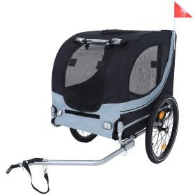 Large Folding Bike Trailer for Dogs ��� 120LB Capacity All-Terrain Pet Carrier, Durable Steel Frame for Cycling, Jogging, Camping & Outdoor Adventures (Color: as Pic)