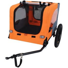 Outdoor Heavy Duty Collapsible Pet Bike Trailer with 16-Inch All-Terrain Wheels & Universal Hitch ��� Foldable Dog/Cargo Carrier Cart for Bicycles (Color: as Pic)