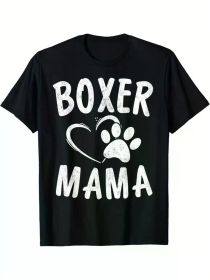 Fun Boxer Mama Gift Dog Lover Apparel Pet Boxer Mom T-ShirtFun Boxer Mama Gift Dog Lover Apparel Pet Boxer Mom T-ShirtFun Boxer Mama Gift Dog Lover Ap (Color: Black, size: L)